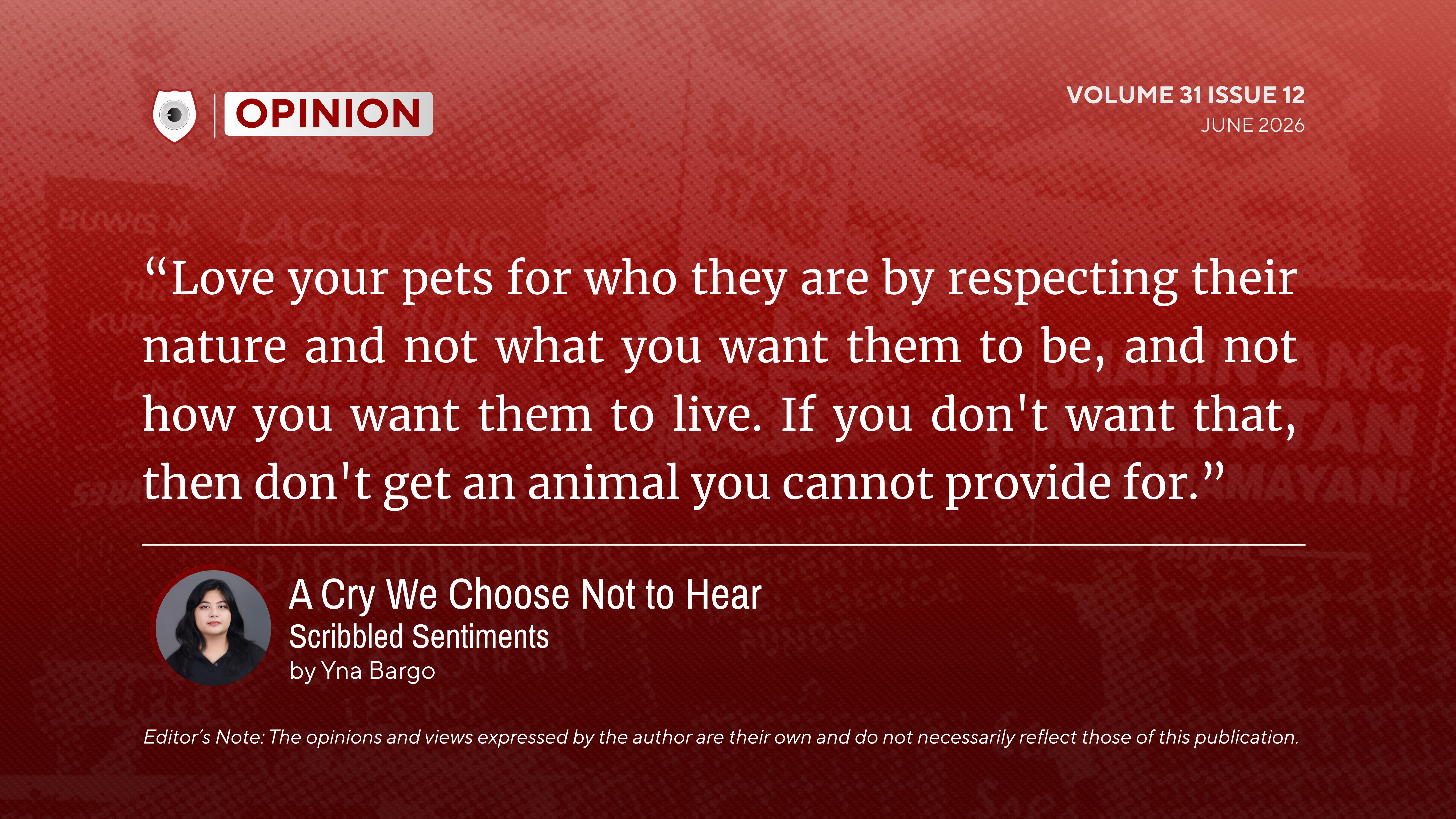 A Cry We Choose Not to Hear